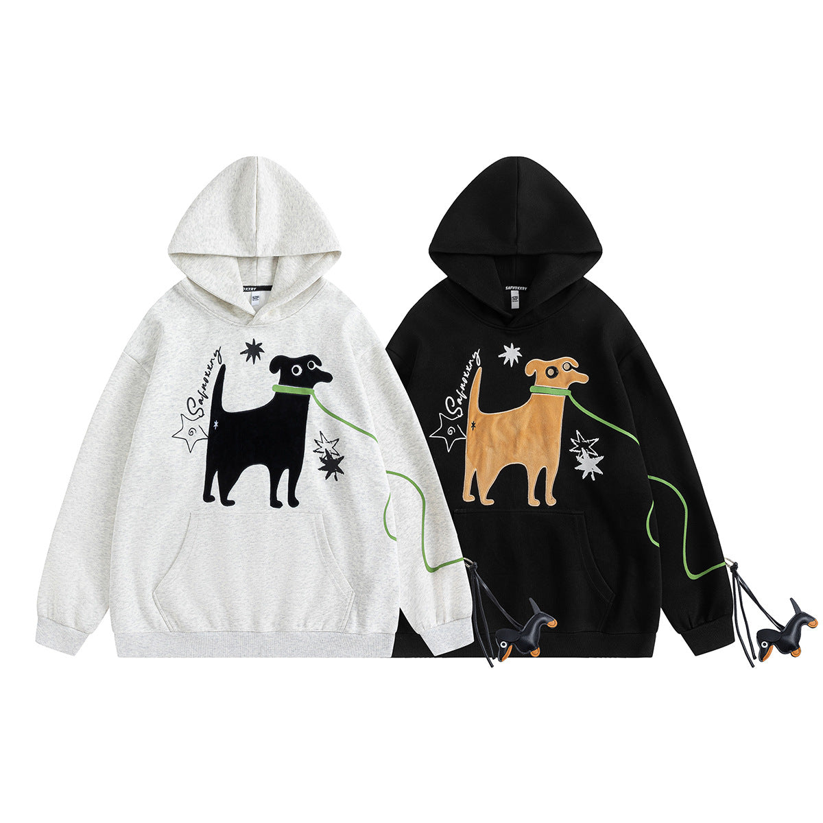Retro hoodie design with fun embroidery hoodie hood