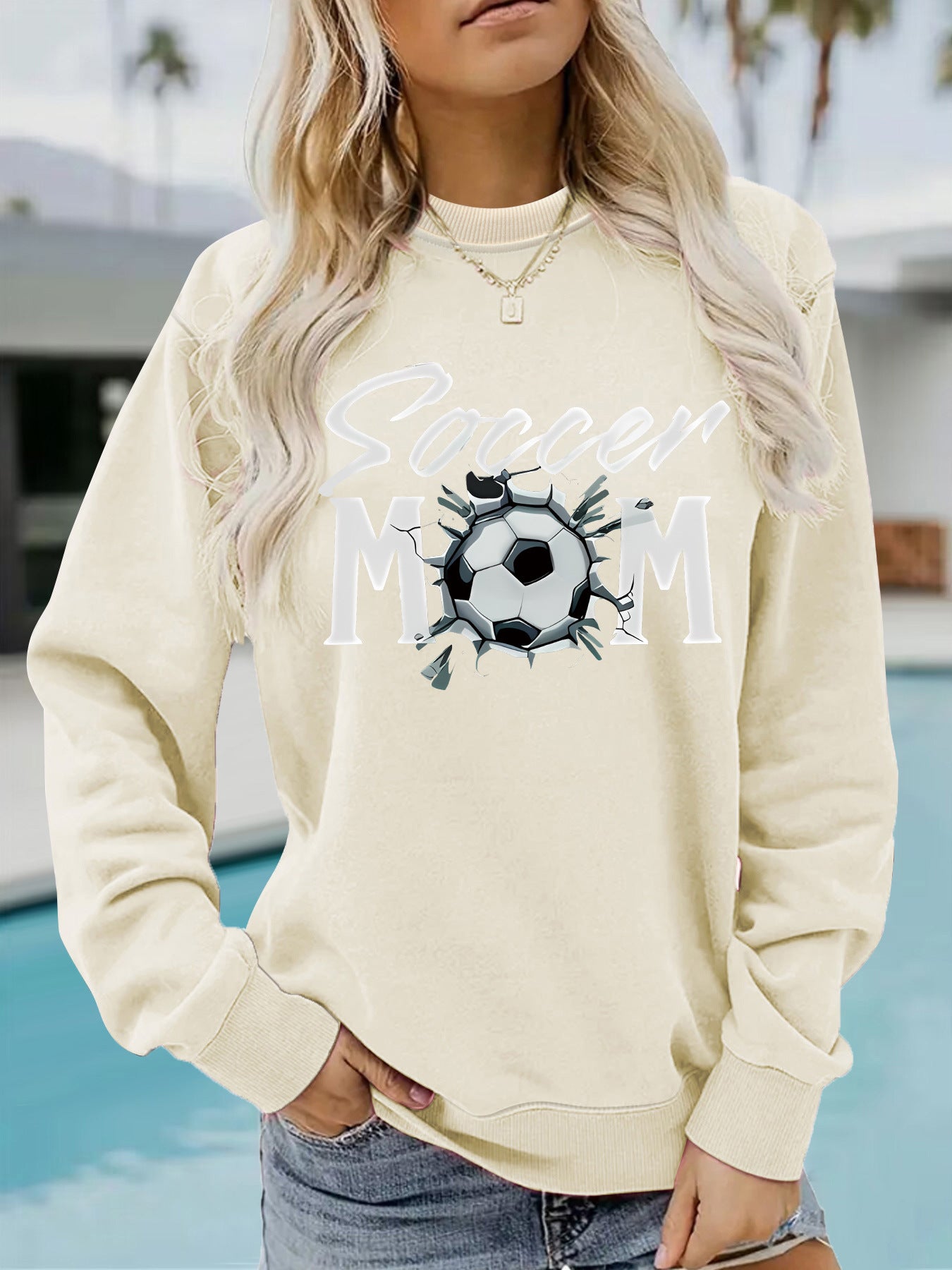 Hoodie Women's Football Mom Pattern Hoodie