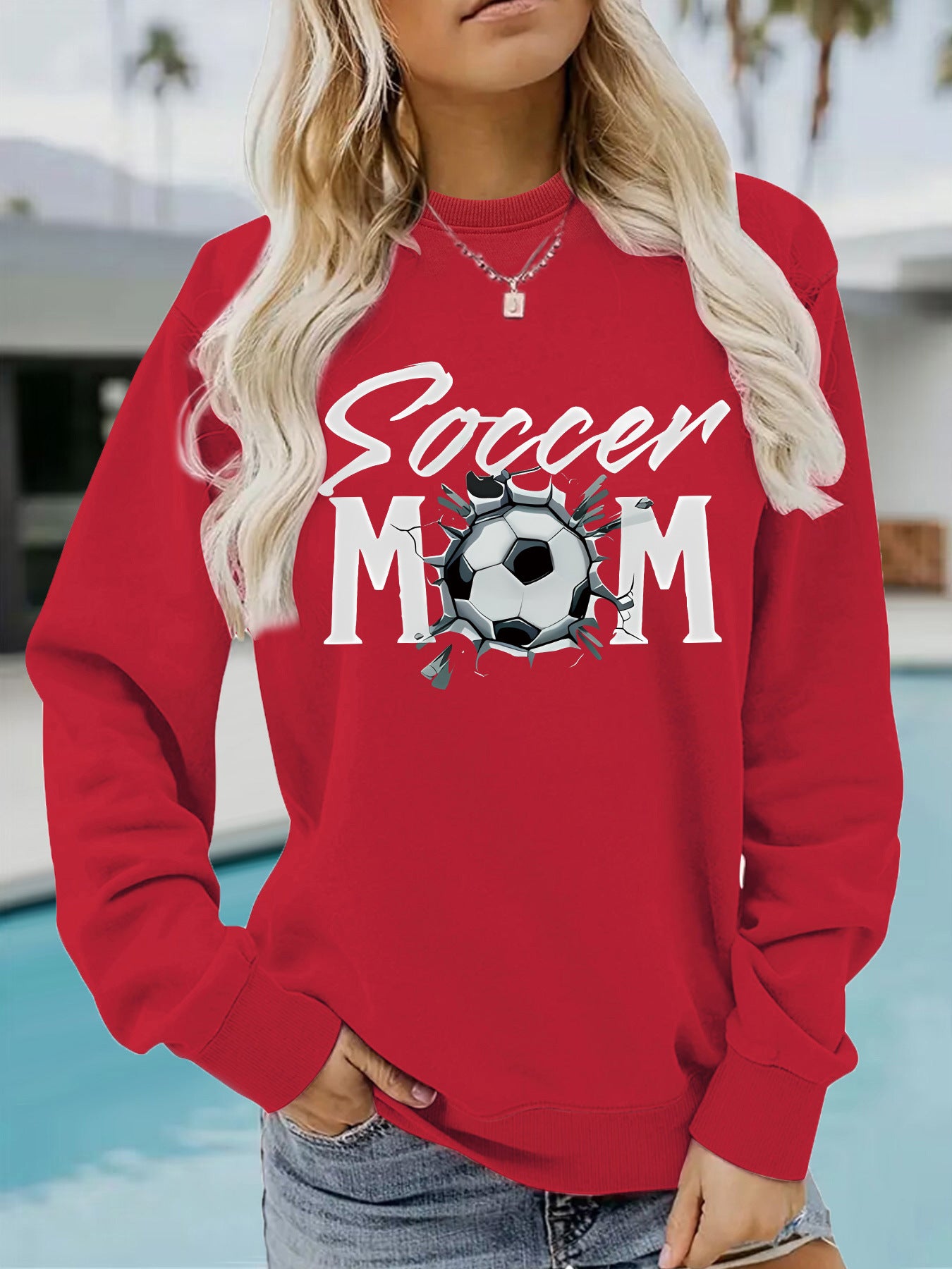 Hoodie Women's Football Mom Pattern Hoodie
