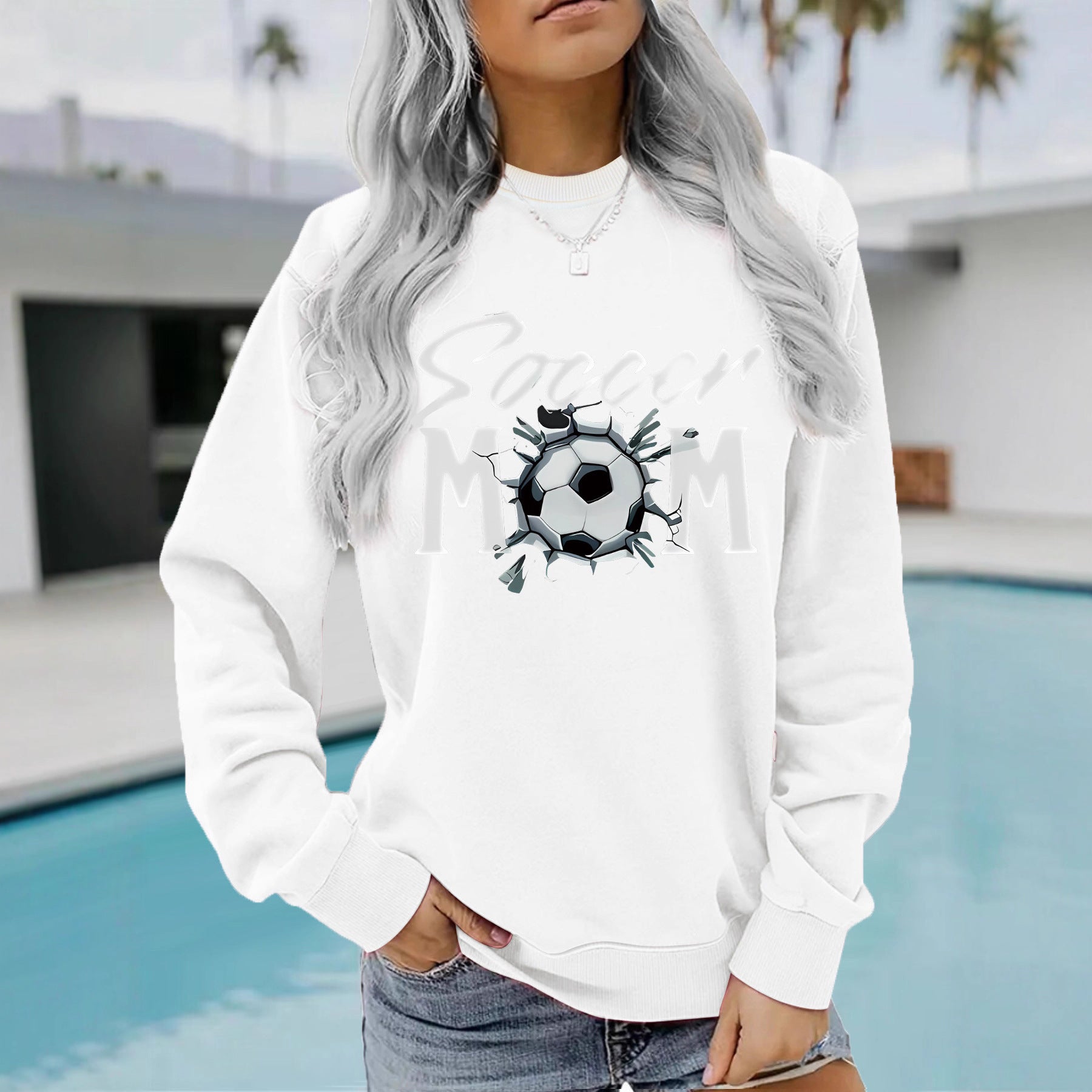 Hoodie Women's Football Mom Pattern Hoodie