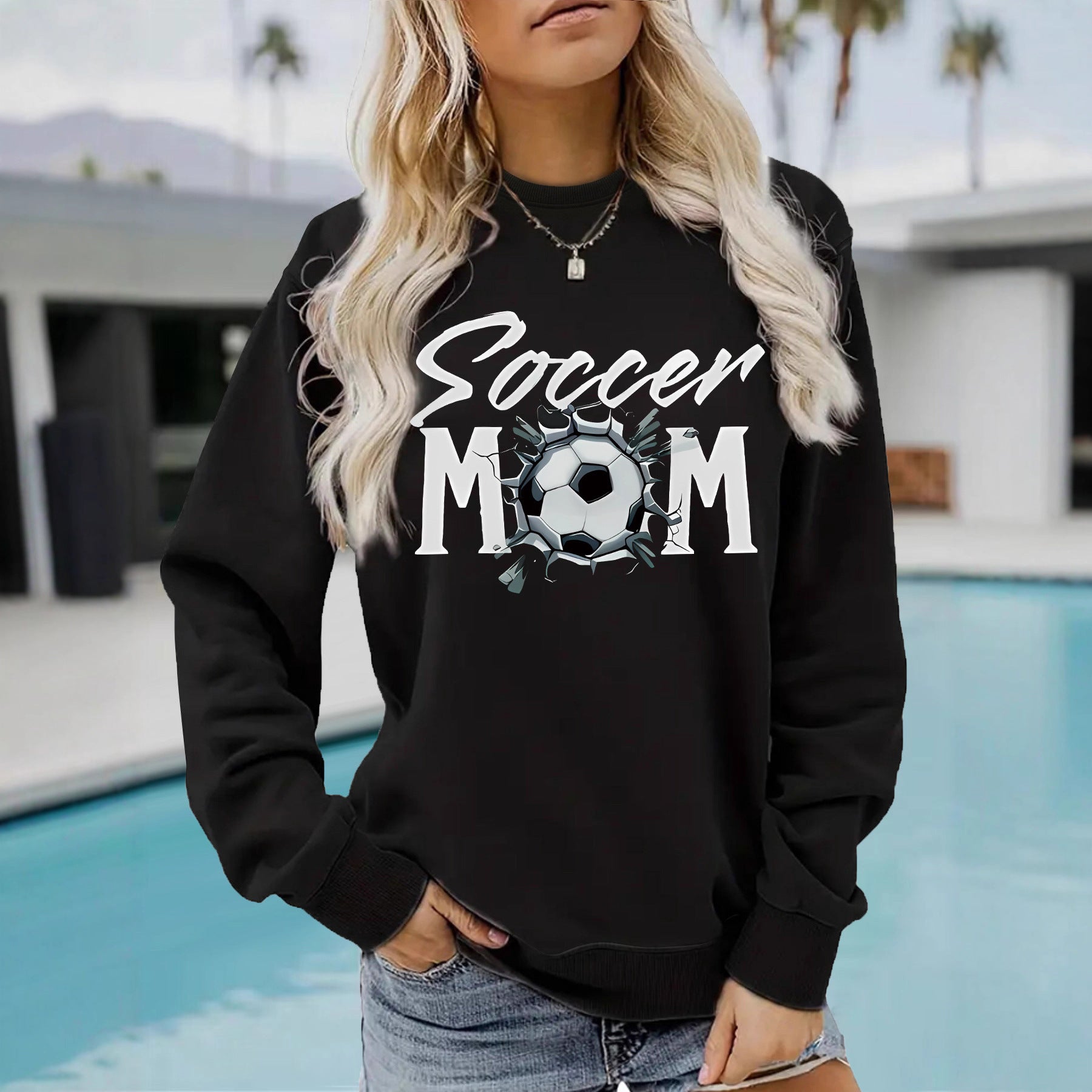 Hoodie Women's Football Mom Pattern Hoodie