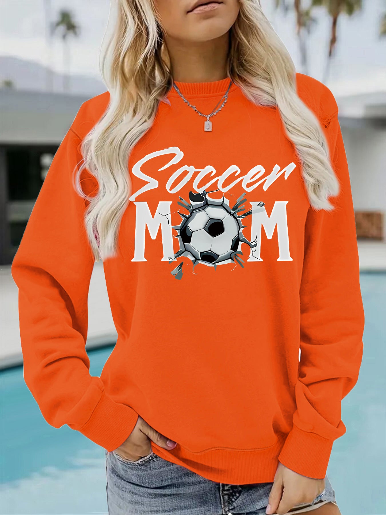 Hoodie Women's Football Mom Pattern Hoodie