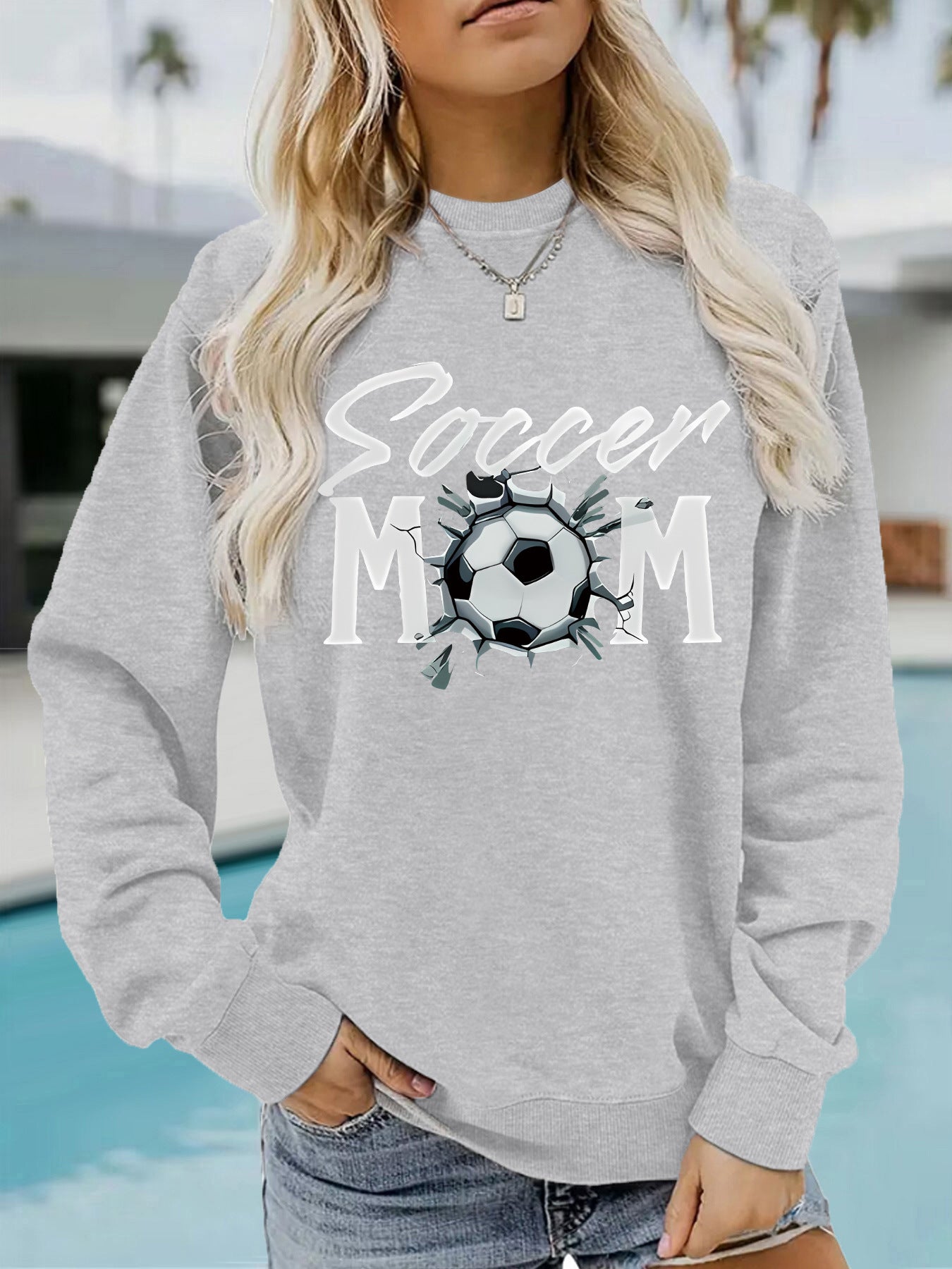 Hoodie Women's Football Mom Pattern Hoodie