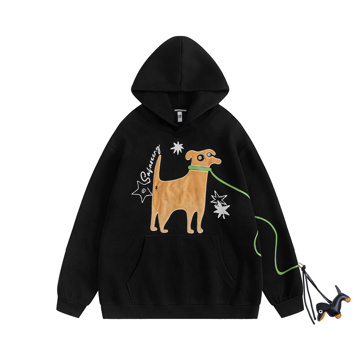Retro hoodie design with fun embroidery hoodie hood