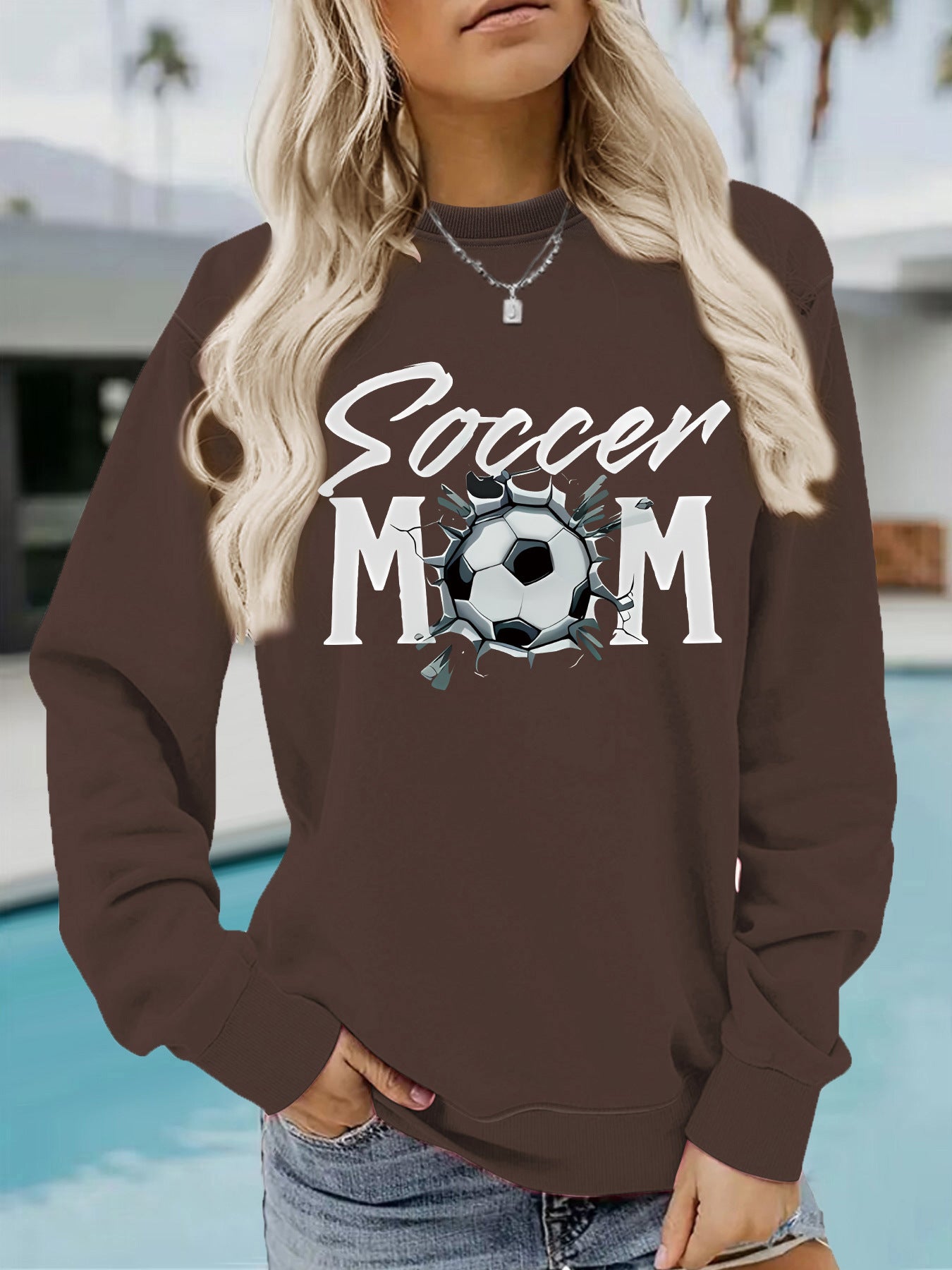 Hoodie Women's Football Mom Pattern Hoodie