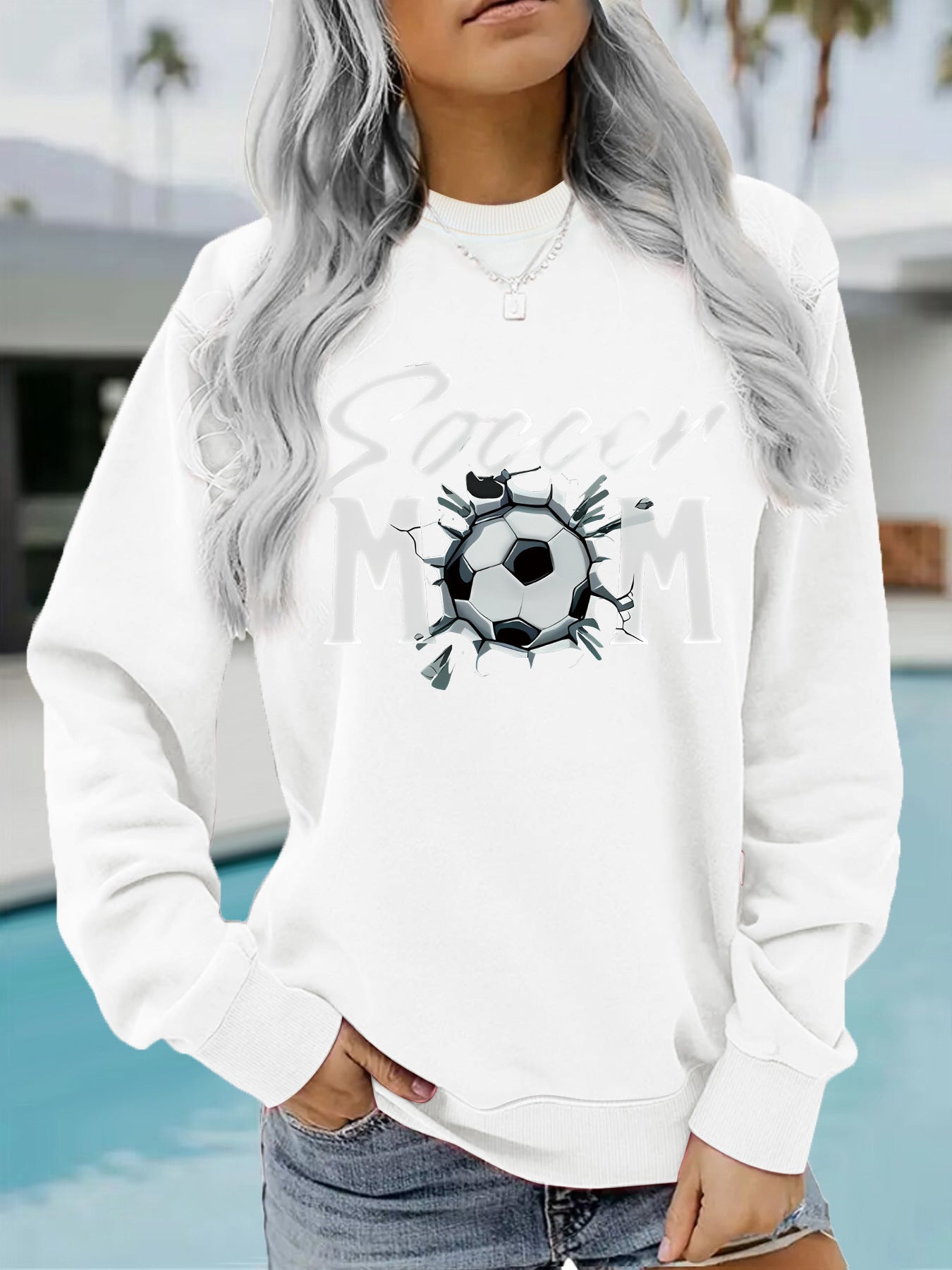 Hoodie Women's Football Mom Pattern Hoodie